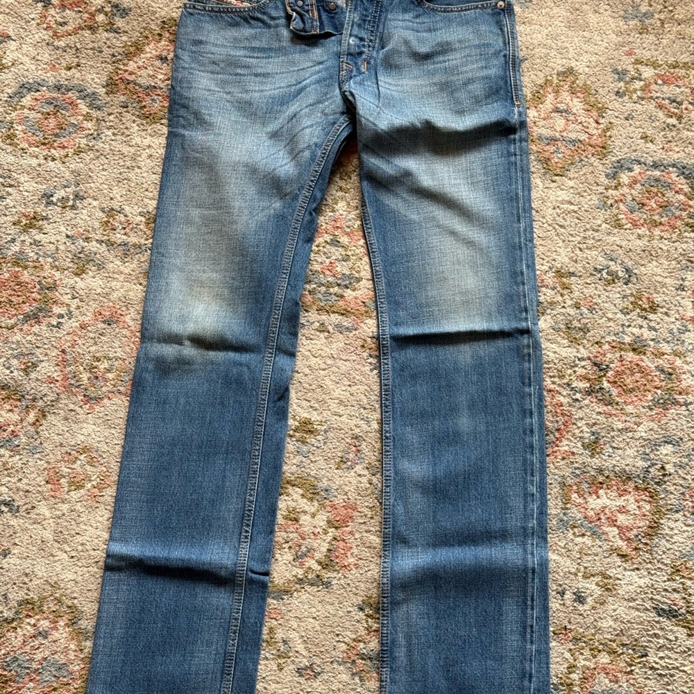 Diesel Men's Slim Straight Blue Jeans